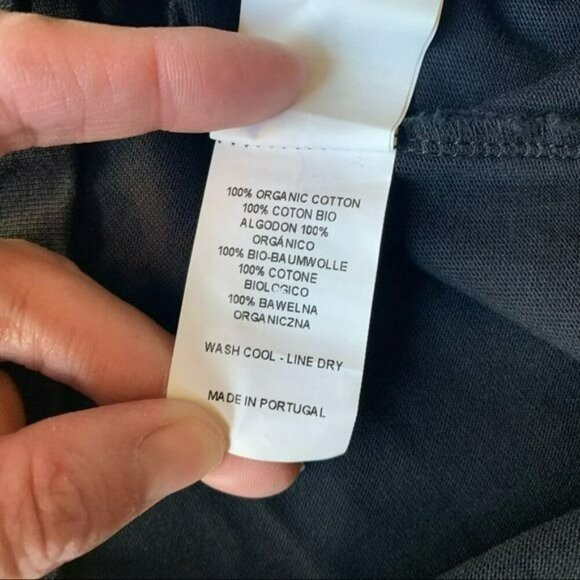 Wawwa black long sleeve organic cotton crew neck graphic tee shirt - M - Picture 6 of 8